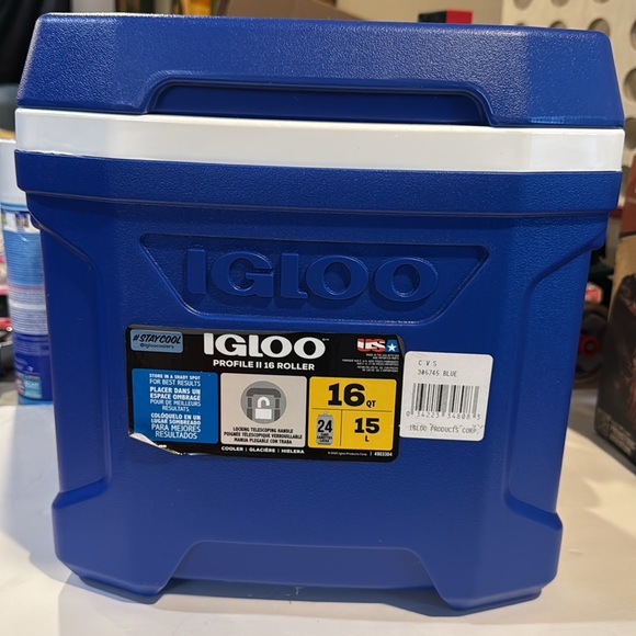 Igloo Profile II 16 Roller cooler,(Majestic Blue) cooler with wheels - Picture 3 of 7
